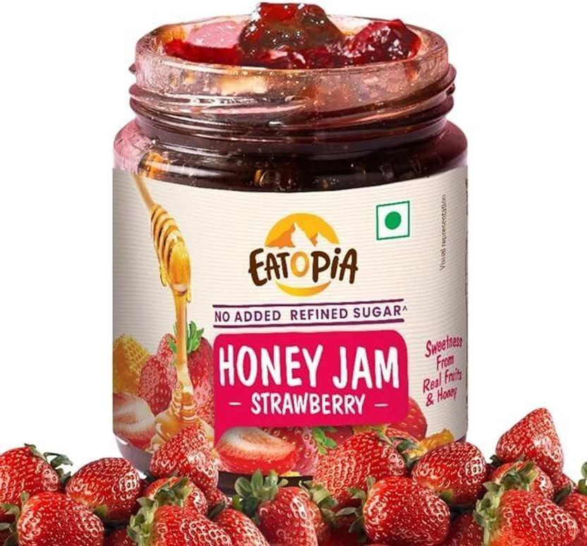 EATOPiA Sugar Free Strawberry Honey Jam | Diabetic Friendly | 100% Pure & Natural(240 g)