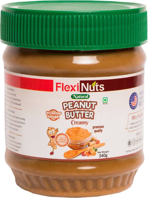 FLEXINUTS Natural Creamy Peanut butter Zero Cholesterol 100 plant based 340 g Price in India