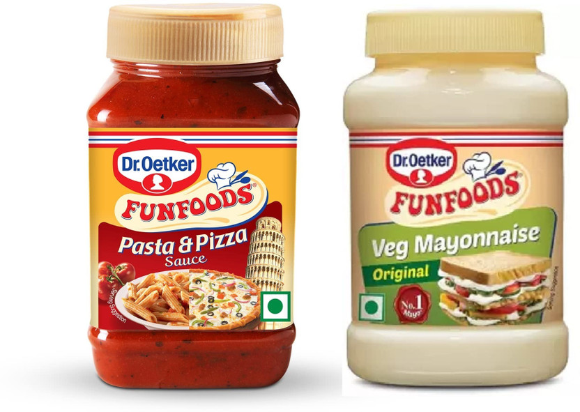 FUNFOODS VEG MAYONNAISE + PASTA PIZZA SAUCE(500 g, Pack of 2)