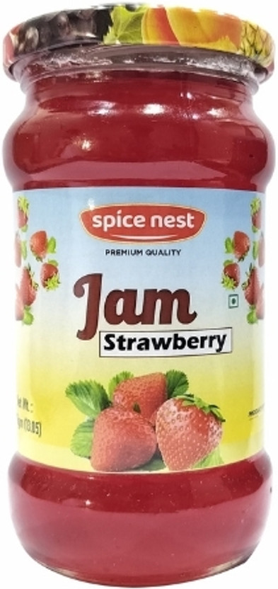 Spice Nest Strawberry Jam 370 g | Made with Real Strawberries | Rich Fruity Spread(370 g)