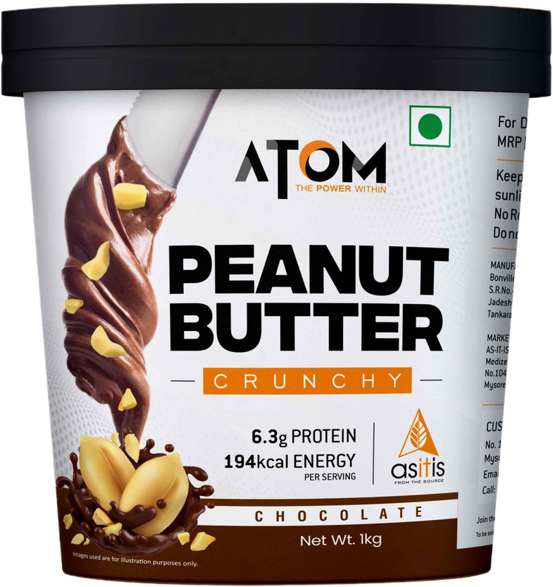 AS-IT-IS Nutrition ATOM Chocolate Peanut Butter Crunchy 1Kg Gluten Free(1 kg)
