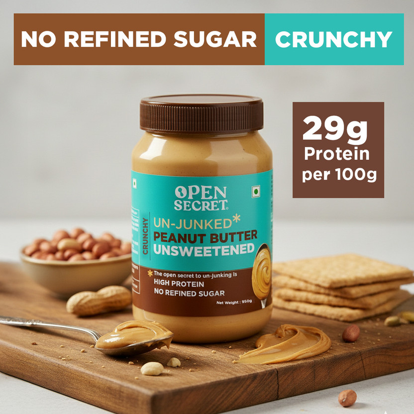 OPEN SECRET Peanut Butter-Crunchy, Unsweetened, High Protein(950 g)