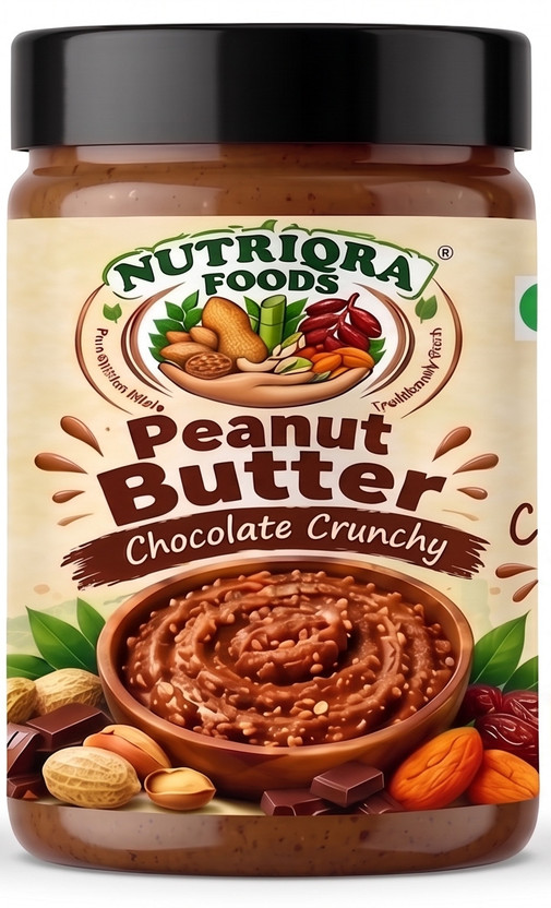 Nutriqra Chocolate Peanut Butter, Crunchy High Protein Energy Booster for Gym Healthy(400 g)