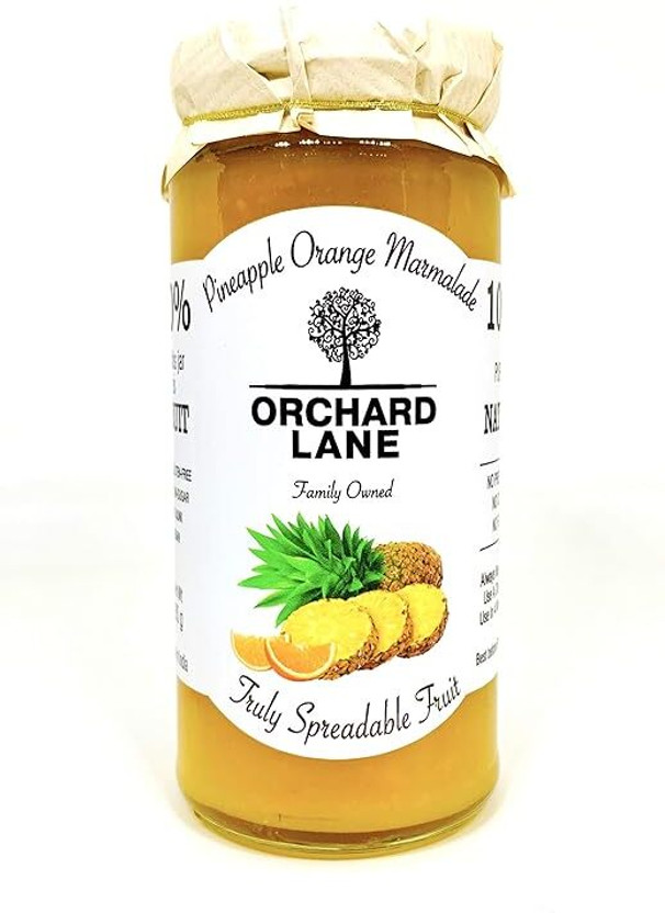 Orchard Lane Low Sugar Pineapple Orange Marmalade Jam -80% fruit- No preservatives or colours(280 g)