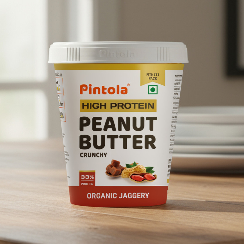 Pintola High Protein Peanut Butter (Organic Jaggery) (Crunchy)(1 kg)