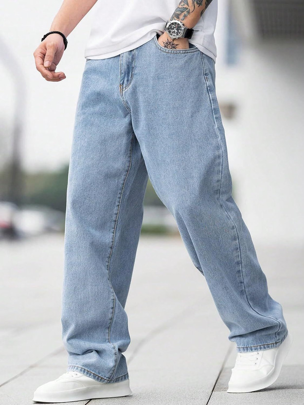 LEVORCE Loose Fit Men Light Blue Jeans
