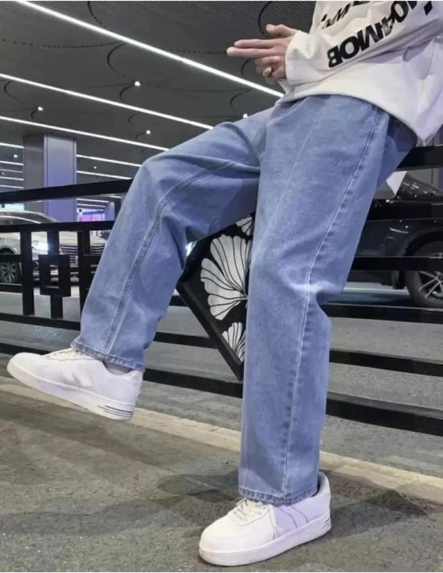 LEVORCE Loose Fit Men Light Blue Jeans