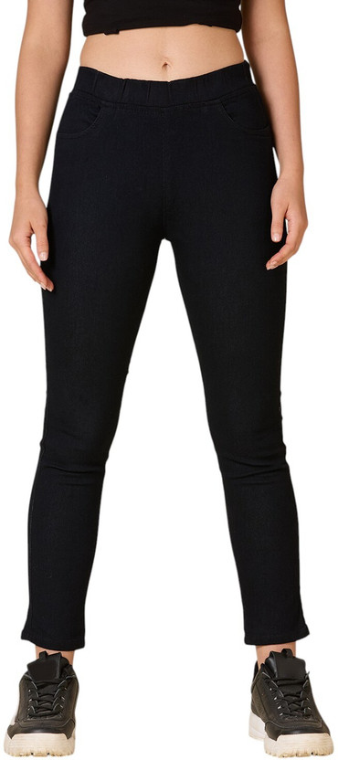 3BUTTERFLIES Skinny Women Black Jeans
