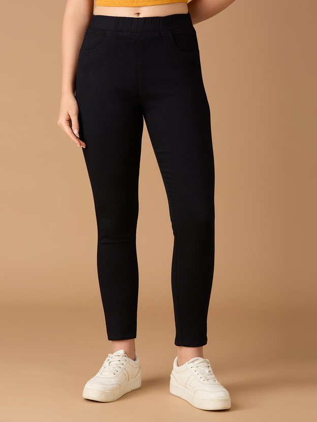 3BUTTERFLIES Skinny Women Black Jeans