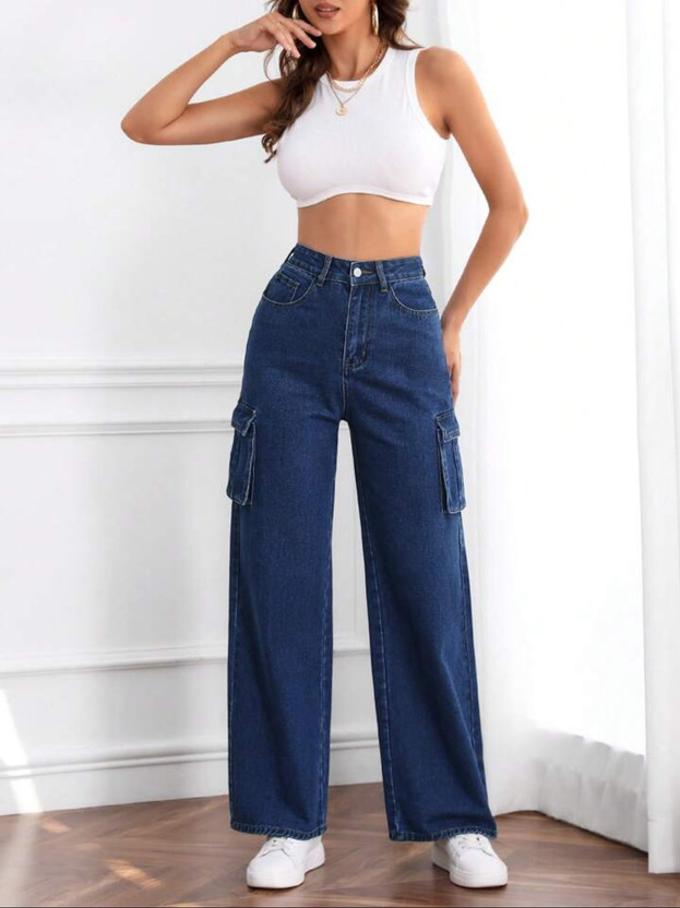 SHREE SHREE DHWARKESH Straight Fit Women Dark Blue Jeans - Flipkart Deal