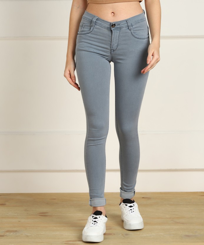 ONLY Jeggings & Skinny & Slim WOMEN FASHION Jeans Jeggings & Skinny & Slim Basic Gray S discount 70% 