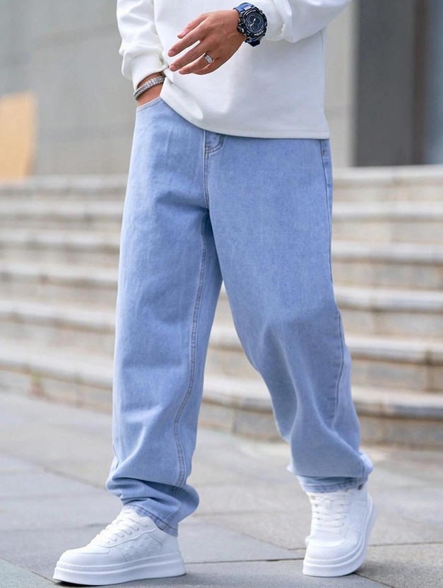 LEVORCE Loose Fit Men Light Blue Jeans