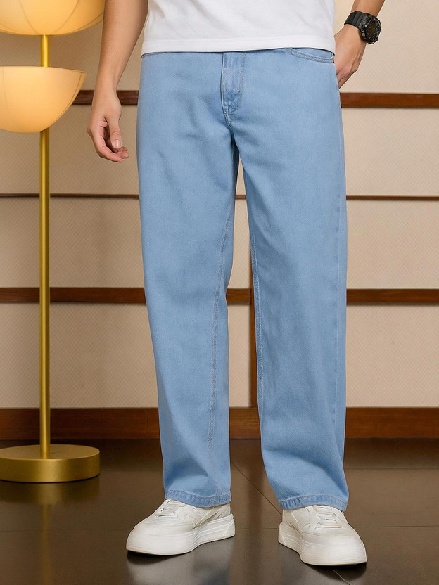 LEVORCE Loose Fit Men Light Blue Jeans