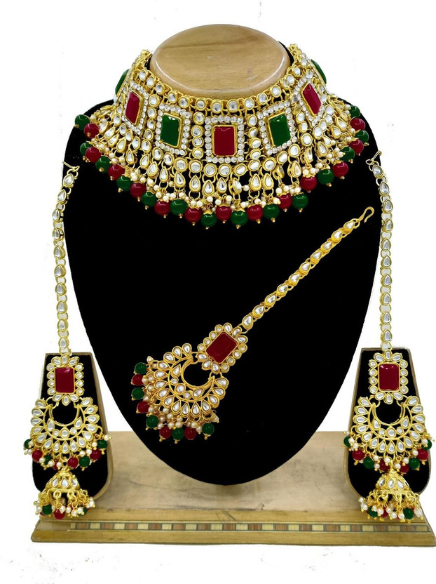 DIYA DIYA JEWELLERY Metal Gold-plated Multicolor Jewellery Set(Pack of 1) - Flipkart Deal