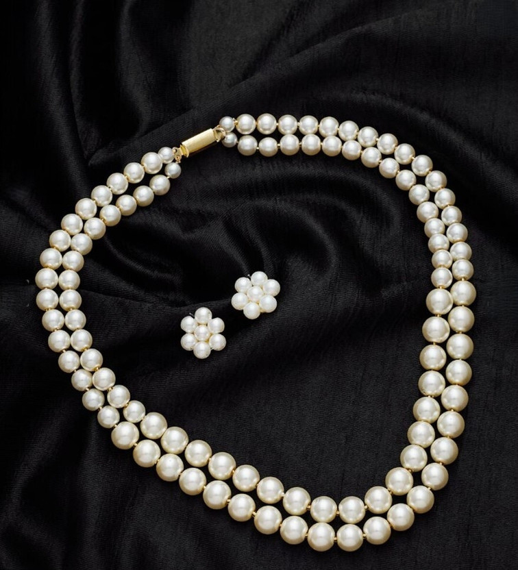 saadgallery Mother of Pearl Gold-plated White Jewellery Set(Pack of 1)