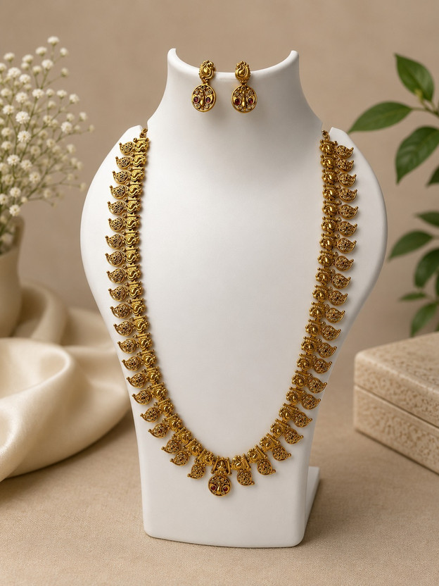 Varnam Varnam Fashions Brass Gold-plated Gold Jewellery Set(Pack of 1) - Flipkart Deal