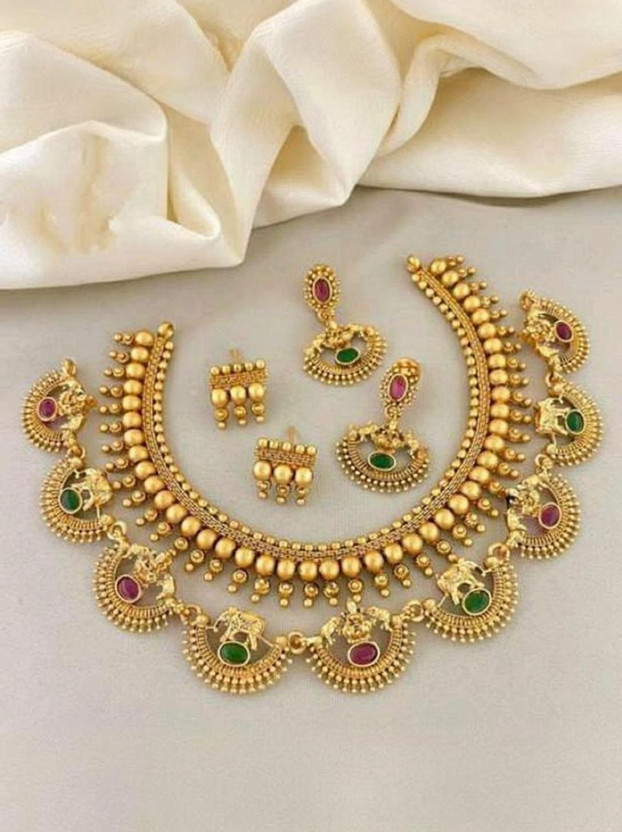 RIENTA JWL Copper Gold-plated Multicolor Jewellery Set(Pack of 2)