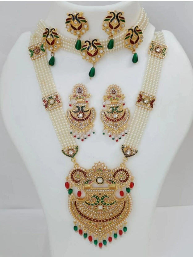 BJ FASHION Alloy Gold-plated Multicolor Jewellery Set(Pack of 1)