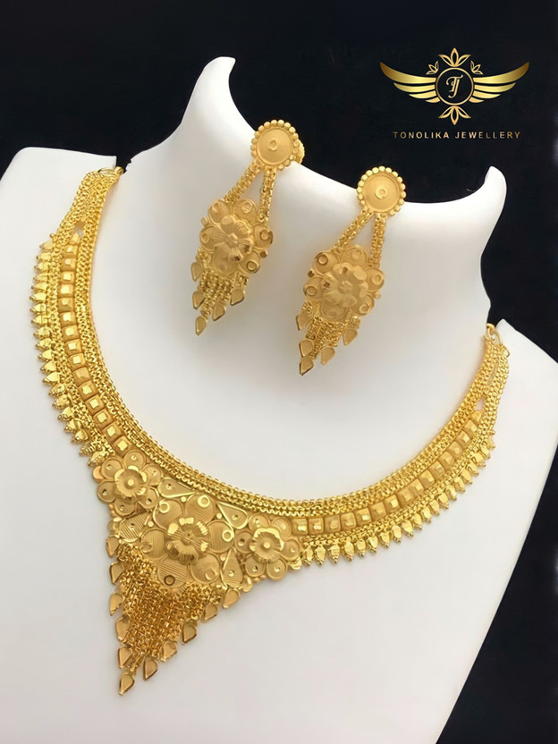 TONOLIKA JEWELLERY Brass, Alloy Gold-plated, Brass Gold Jewellery Set(Pack of 1)
