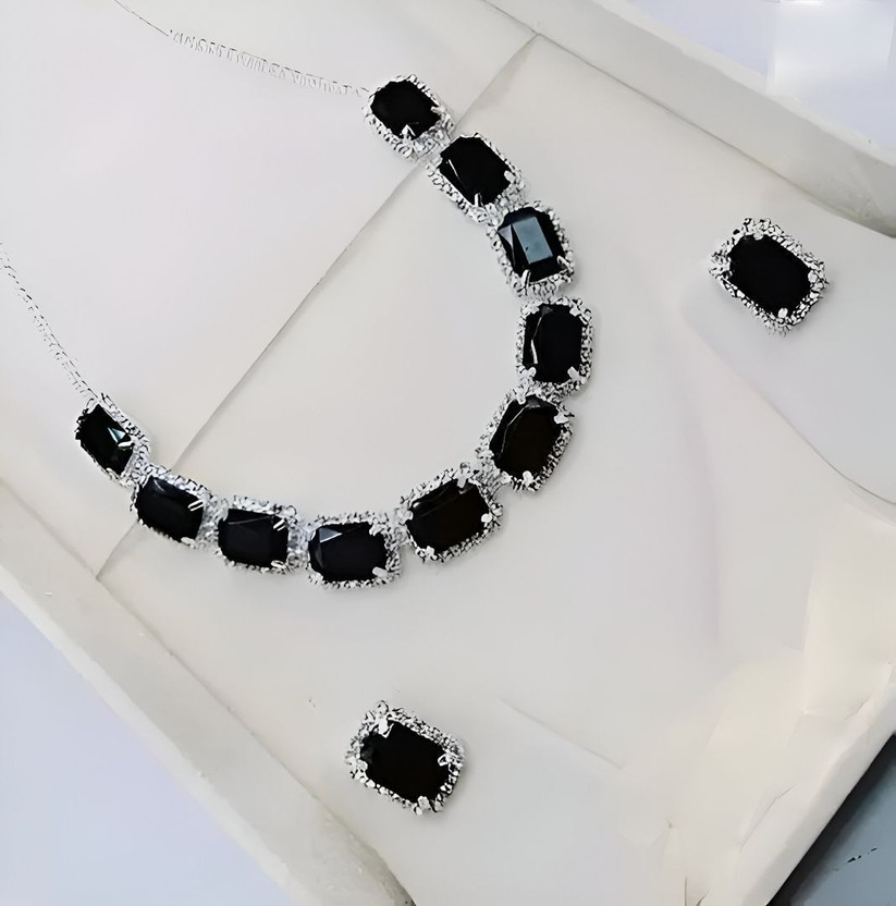 RAXA Alloy Silver Black Jewellery Set(Pack of 1)