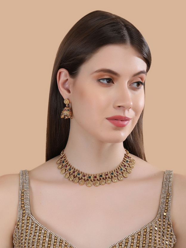 Fashion Frill Brass Gold-plated Gold Jewellery Set(Pack of 3)