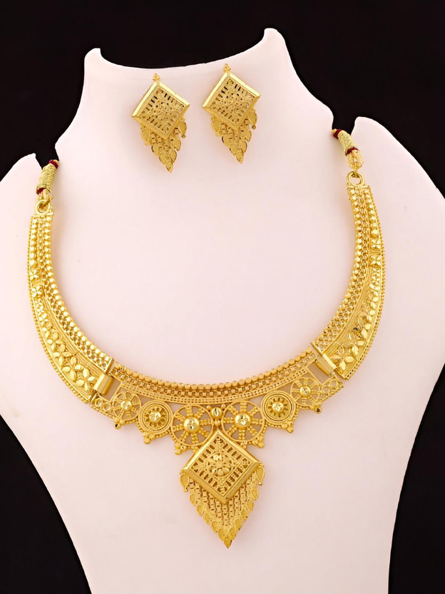 JRD JRD GLOBAL Brass Gold-plated Gold Jewellery Set(Pack of 1) - Flipkart Deal