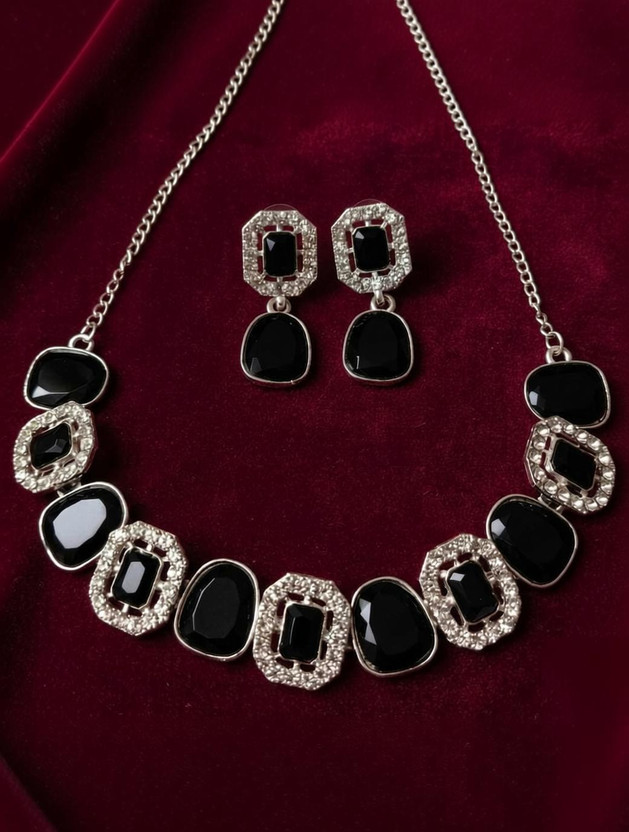 RINA ENTERPRISES Alloy Black Jewellery Set(Pack of 1)