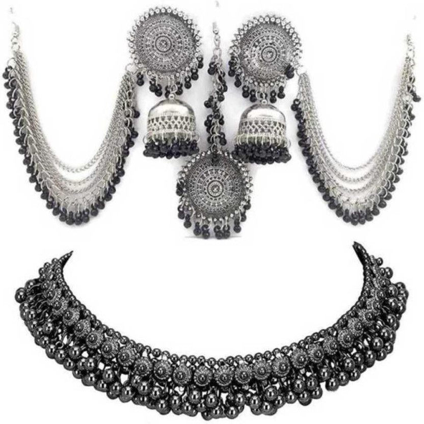 Ruhi Alloy Black Jewellery Set(Pack of 1)