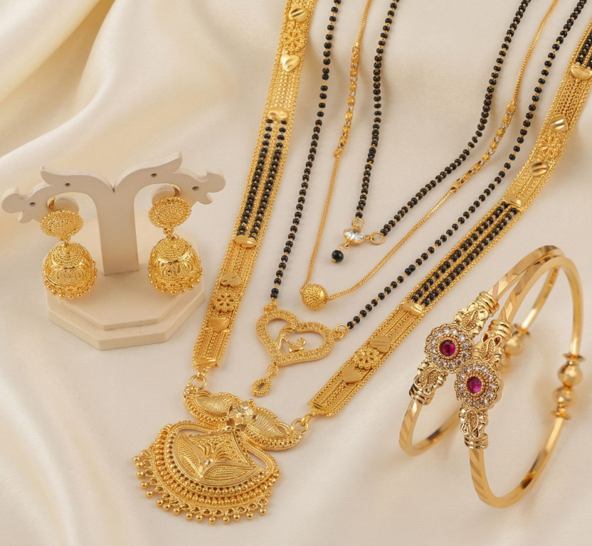 brado jewellery Brass Gold-plated Gold Jewellery Set(Pack of 1)
