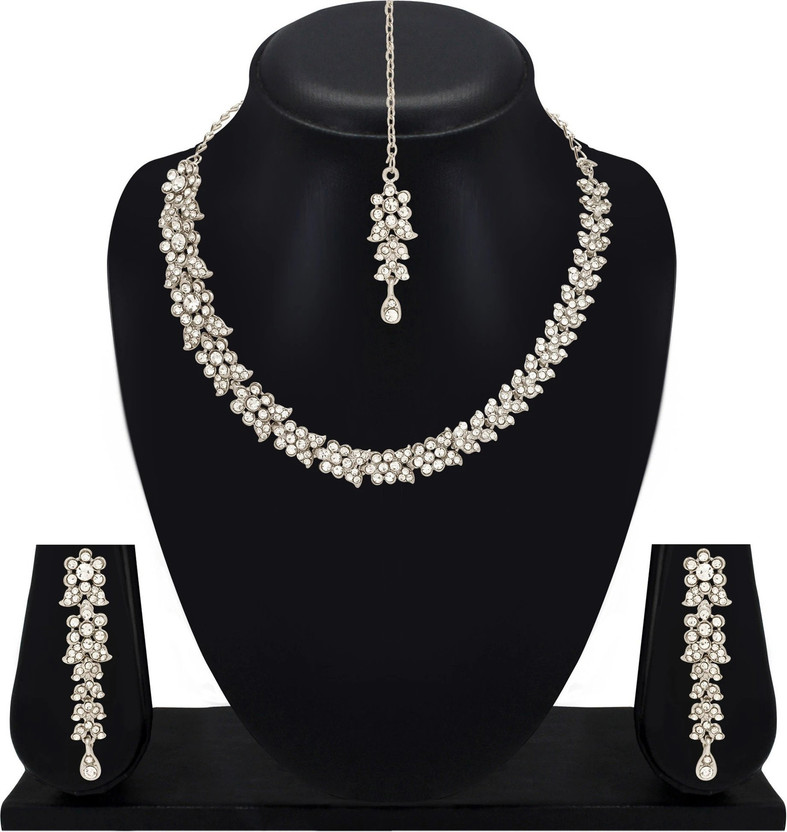 Atasi International Alloy Rhodium Silver Jewellery Set(Pack of 1)