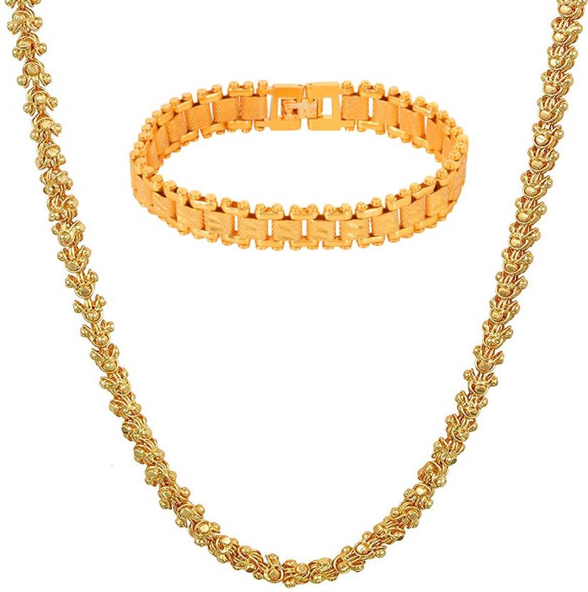 ESG Metal, Brass, Copper Goldplated Gold Jewellery Set Price in India