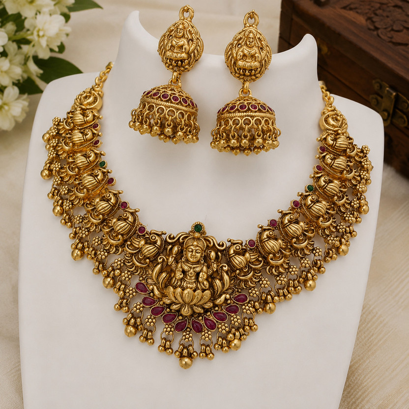 JIS JIS Creation Alloy Gold-plated Gold Jewellery Set(Pack of 1) - Flipkart Deal