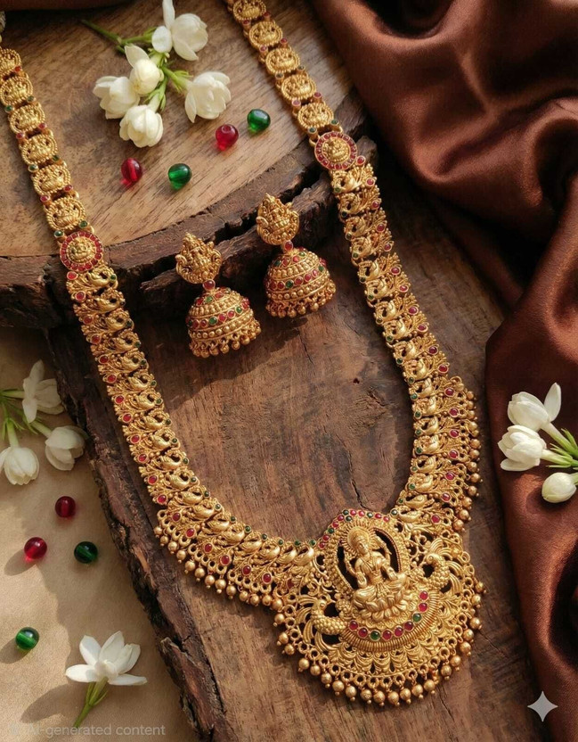 vihaajewellery Brass Gold-plated Multicolor Jewellery Set(Pack of 1)