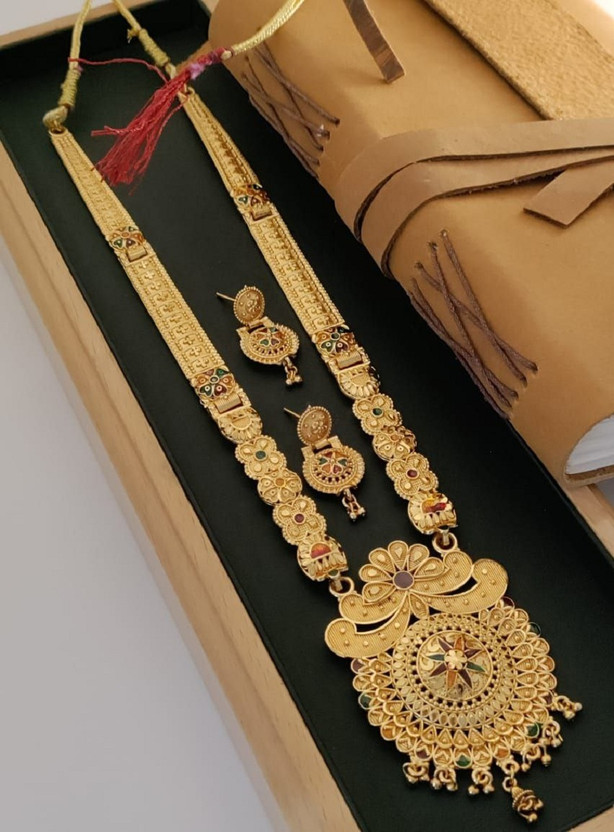 JAITU JEWELS Brass Brass Gold Jewellery Set(Pack of 1)