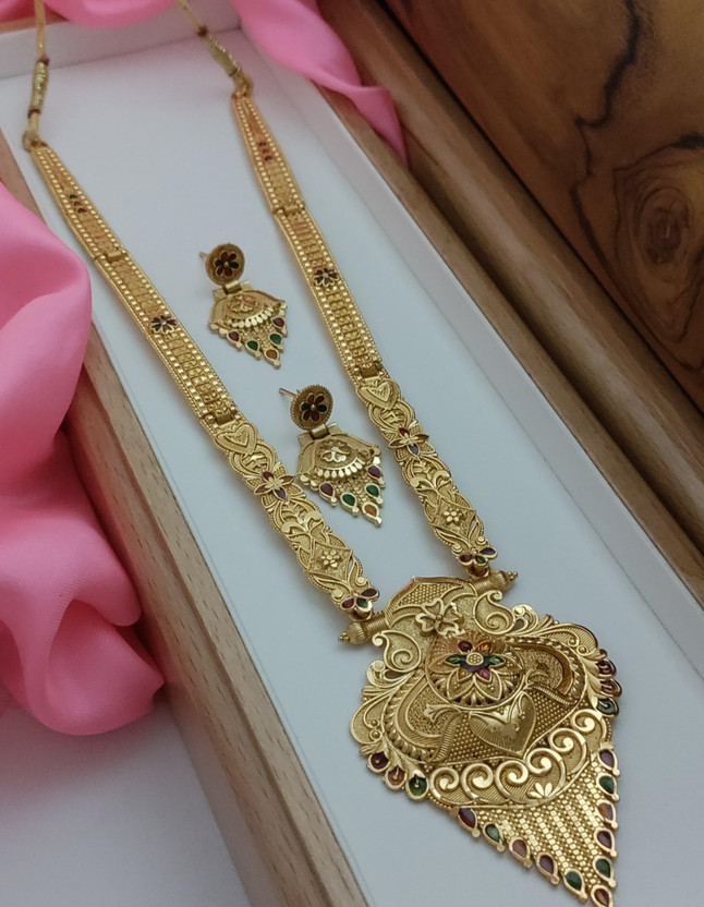 JAITU JEWELS Brass Brass Gold Jewellery Set(Pack of 1)