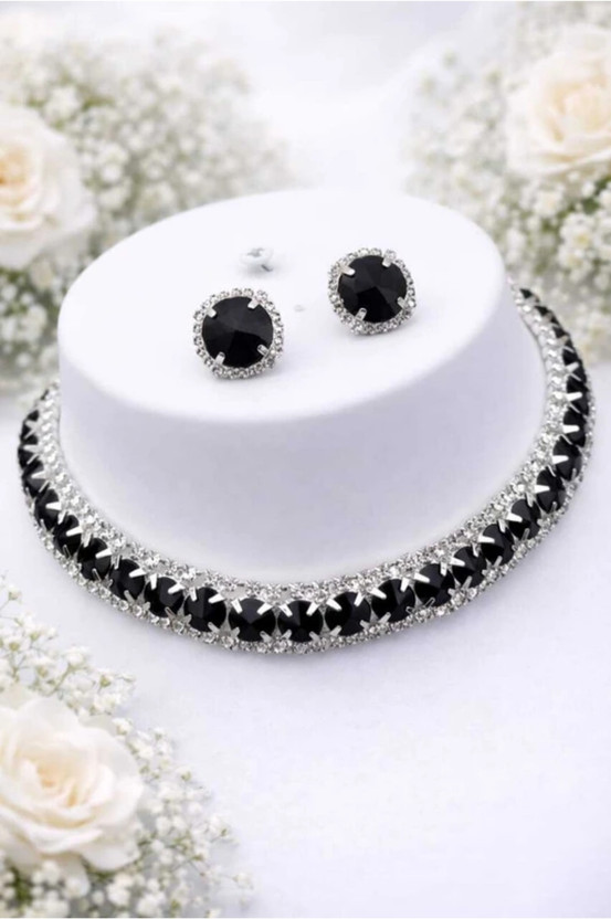 RAXA Alloy Silver Black Jewellery Set(Pack of 1)