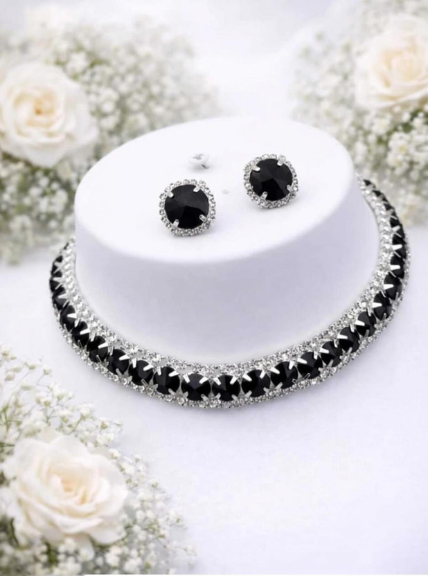 RAXA Alloy Silver Black Jewellery Set(Pack of 1)