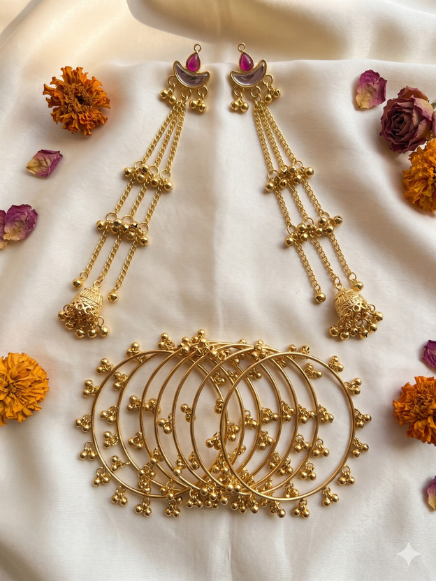LOVELLAPOINT LOVELLAPOINT Alloy Gold-plated Gold Jewellery Set(Pack of 2) - Flipkart Deal