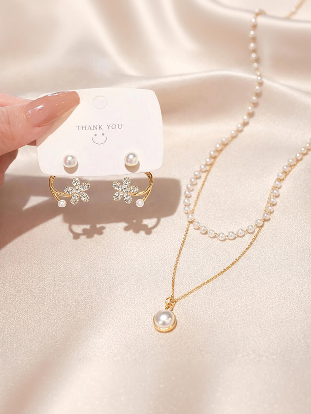 IVAR IVAR Alloy Gold-plated Gold, White Jewellery Set(Pack of 1) - Flipkart Deal
