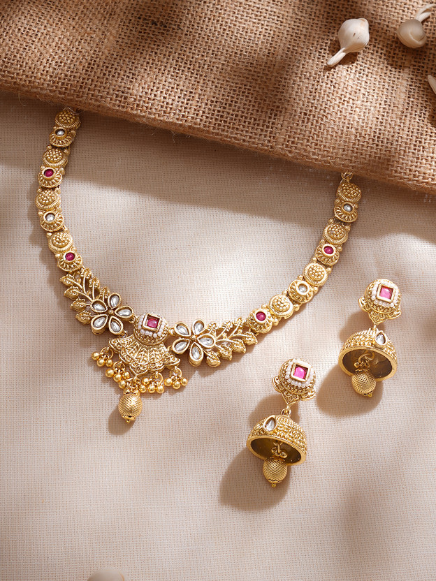 RUBANS Brass Gold-plated Gold Jewellery Set(Pack of 2)