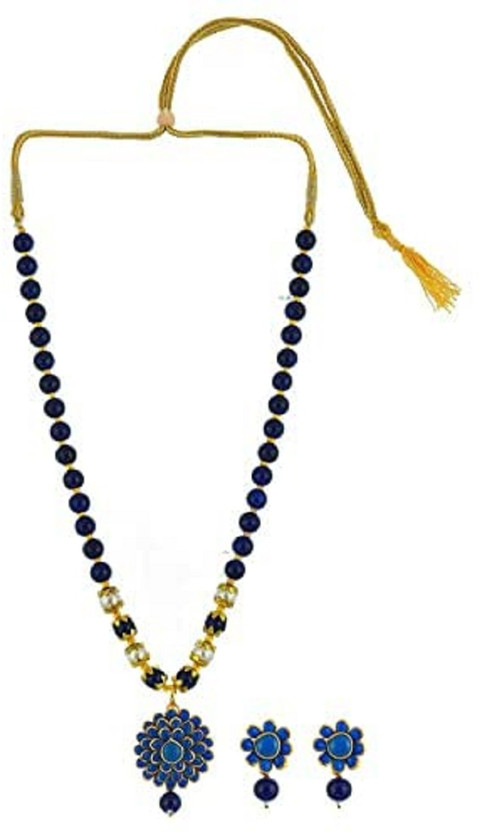 Weldecor Brass Blue Jewellery Set(Pack of 1)