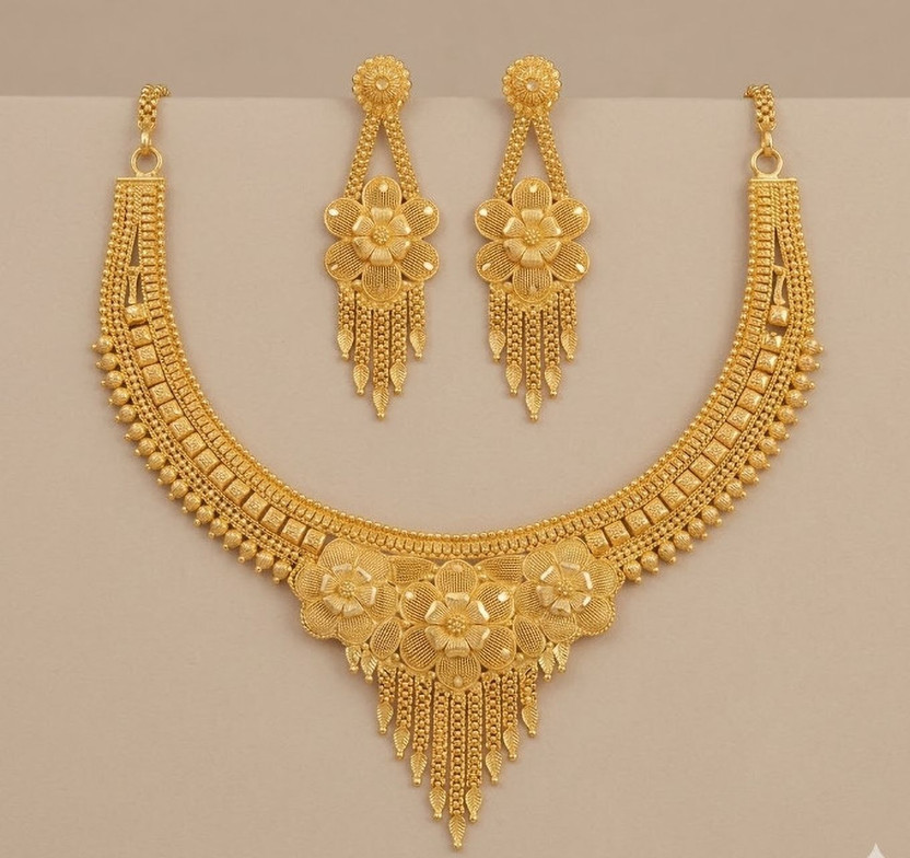 AVIMITATION Brass, Alloy Gold-plated Gold Jewellery Set(Pack of 1)