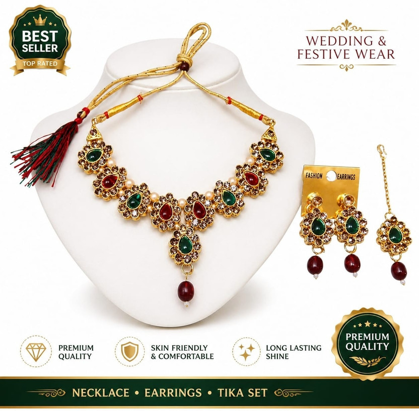 AP gift Alloy Gold Jewellery Set(Pack of 1)