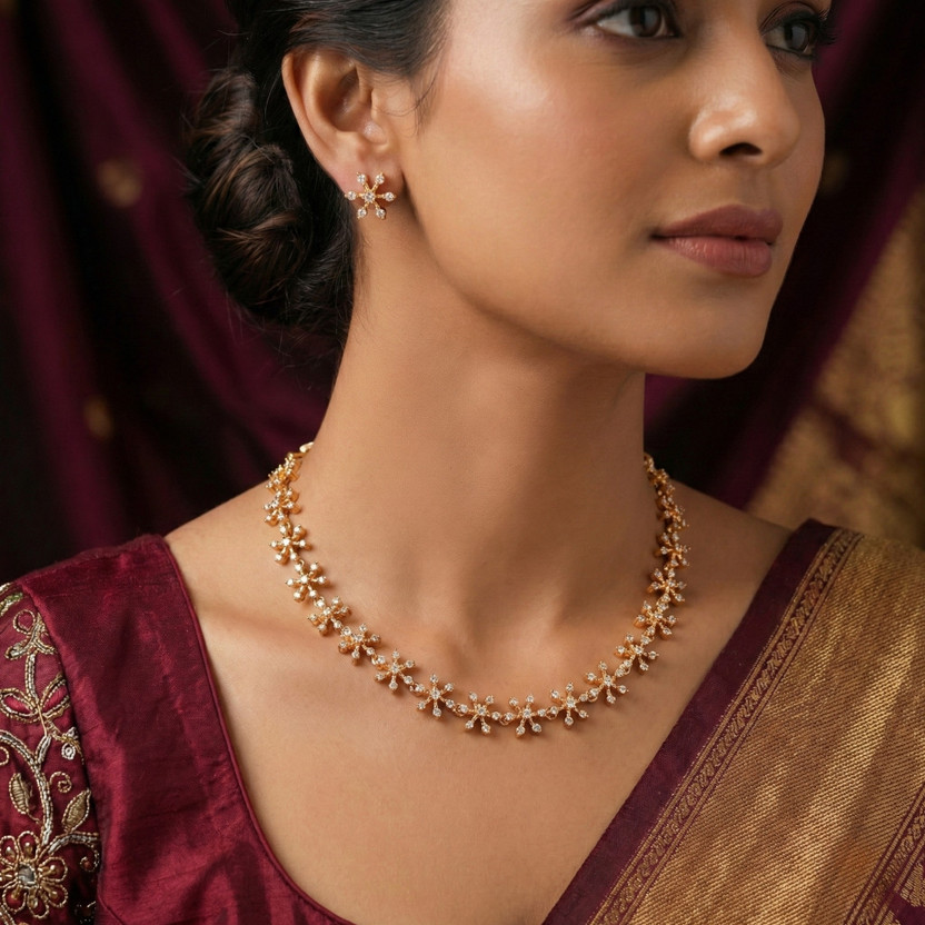 Neelayaa Brass Gold-plated Gold Jewellery Set(Pack of 1)