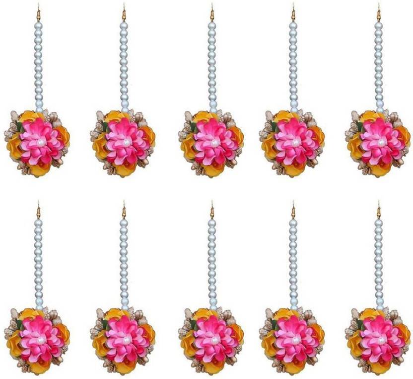 NIHARIKA HANDICRAFTS Fabric Yellow, Pink, Gold Jewellery Set Price in India Buy NIHARIKA