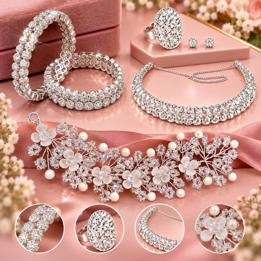 Sanchi Sanchi Alloy White Jewellery Set(Pack of 5) - Flipkart Deal