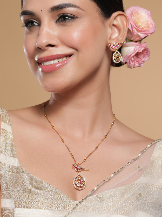 RUBANS RUBANS Brass Gold-plated Gold Jewellery Set(Pack of 2) - Flipkart Deal