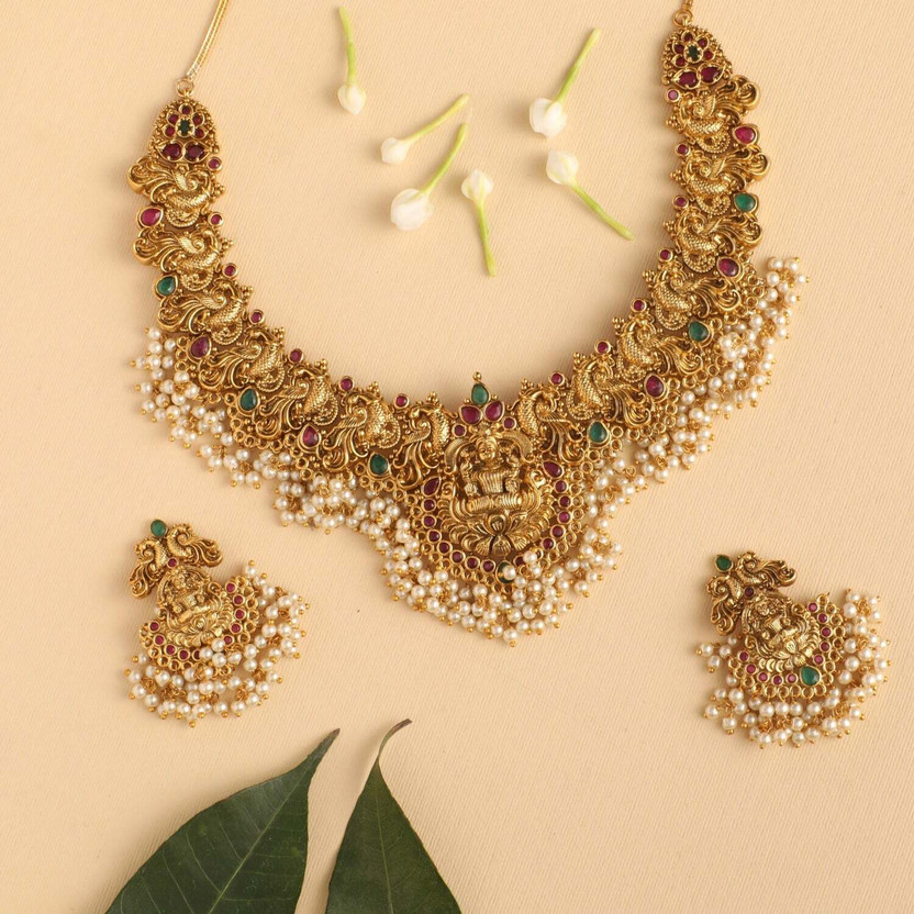 Rangrozo Jewellery Brass, Alloy Gold-plated Gold Jewellery Set(Pack of 1)