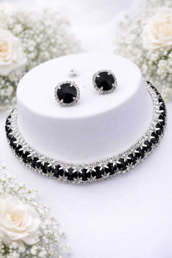 ASR ENTERPRISE Alloy Silver Black Jewellery Set(Pack of 1)