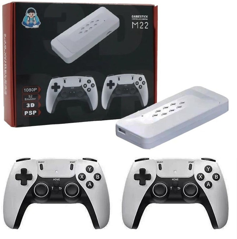 Playtastic M22 Retro Game Stick Console 4k 2.4G Dual Wireless Game Box Video Game  Joystick(White, For PC)